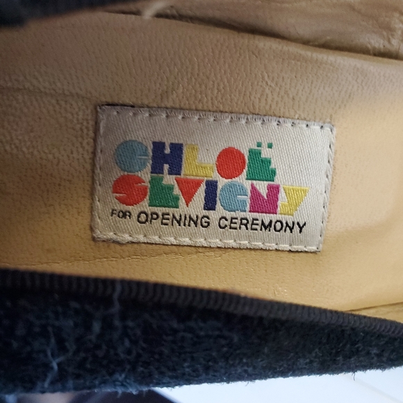 Chloë Sevigny x Opening Ceremony Black Suede Heels 9 - Picture 3 of 7